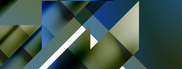 Vivid abstraction unfolds. Triangles in seamless harmony, composing dynamic geometric backdrop. Interplay of angles and hues forms captivating tapestry, evoking modernity and artistic allure