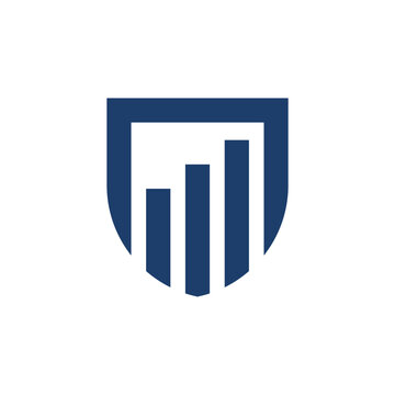 shield chart line logo icon