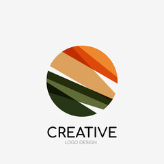 Fototapeta premium Modern abstract logo design. Geometric vector art. Clean overlapping lines and abstract shapes. Perfect for modern brand