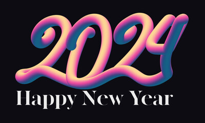 Happy New Year 2024, 3d Happy New Year, 2024