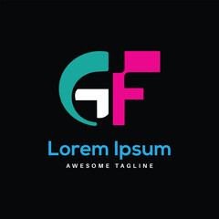 GF Letter Logo Design Free Icon