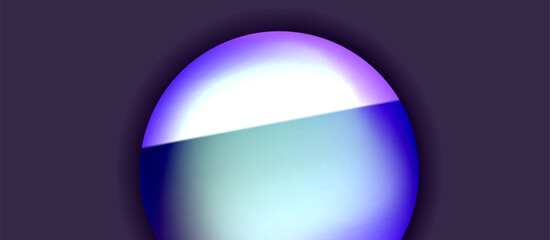 Glossy metal glowing circles geometric background. Minimal abstract composition. Vector illustration For Wallpaper, Banner, Background, Card, Book Illustration, landing page