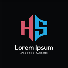 Obraz premium HS Letter Logo Design Free Icon