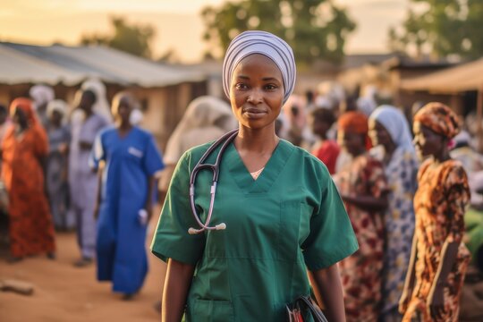 A Female Doctor From A Remote Village In A Poor Country Who Provides Medical Care And Support 