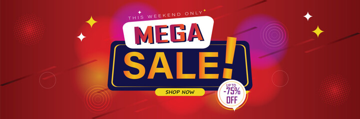 Sale banner template design . Super Sale, end of season special offer banner. vector illustration.