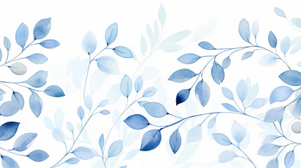 Fototapeta na wymiar seamless pattern of watercolor eucalyptus true blue branches
