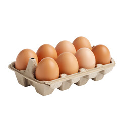 Egg carton with clipping path isolated on transparent background