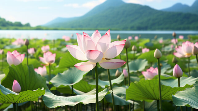 pink lotus flower HD 8K wallpaper Stock Photographic Image 