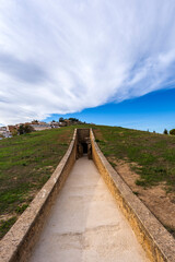 Fototapeta na wymiar Viera Dolmen, megalithic monument in Antequera, Spain, a world heritage site