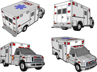 Vector sketch illustration of ambulance car design for taking patients to hospital © nur