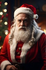 mature, senior, and handsome Santa Claus cinematic photograph., christmas merry christmas merry christmas
