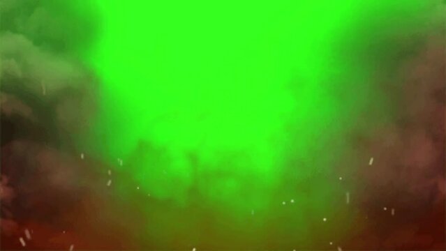 Smoke and fire greenscreen