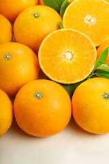 Fresh orange isolated on white background With work path, Orange fruit isolated on white background for packaging.