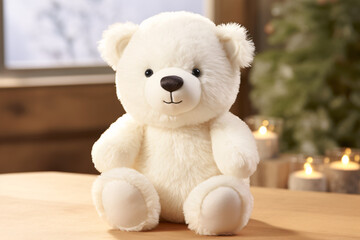 Obraz premium しろくまのかわいいぬいぐるみ