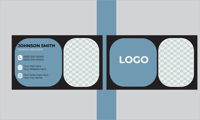 Creative modern clean corporate double-side business card template, personal visiting card, vector illustration, professional simple identity business card.