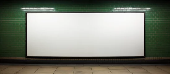 Gordijnen Empty billboard in London Underground, UK. © 2rogan