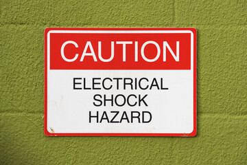 Caution Electrical Shock Hazard Sign