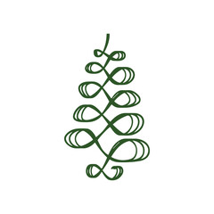 Christmas Tree vector icon on white background