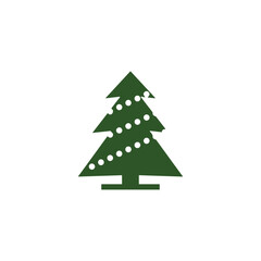 Christmas Tree vector icon on white background