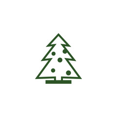Christmas Tree vector icon on white background