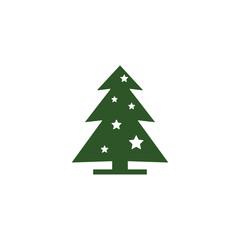 Christmas Tree vector icon on white background