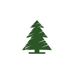 Christmas Tree vector icon on white background