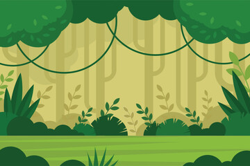 Vector about Flat tropical jungle background