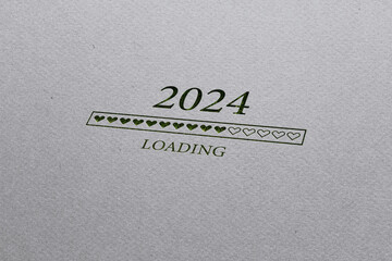 Fototapeta na wymiar Beautiful 2024 Loading Stylish Text Design illustration