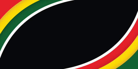 Black History Month abstract tricolor background African, American, vector, celebrate red, yellow, green, banner, poster design vector file