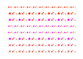 手書きの花ラインセット