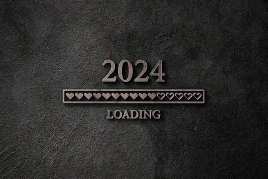 Beautiful 2024 Loading Stylish Text Design illustration