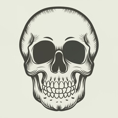 Set of skull in hand drawing style