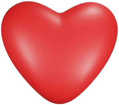 3D red heart. Symbol of love and Valentine's Day.