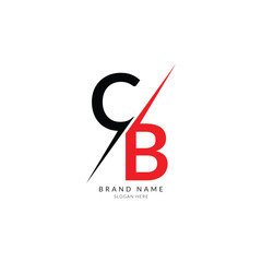 cb black red letter logo template art.