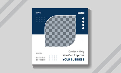 Vector square business web banner design template. Suitable for social media post, instagram story and web ads.