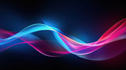 a blue and pink wave on a black background