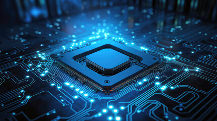 a cpu chip on top of a printed circuit board