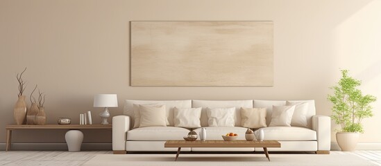 Obraz na płótnie Canvas beige living room's inside