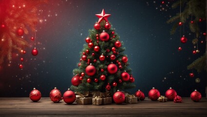 Fototapeta na wymiar christmas tree and decorations