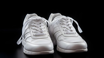 White sports shoe untied ready for action 