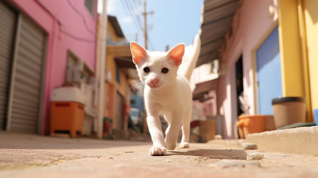 cat on the roof HD 8K wallpaper Stock Photographic Image 