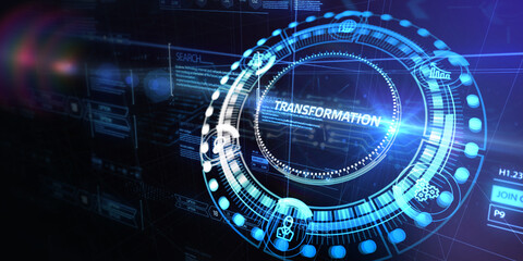 Business Transformation. Future and Innovation Internet and network concept. 3d illustration