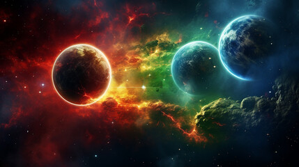 Fototapeta premium planet in space HD 8K wallpaper Stock Photographic Image 