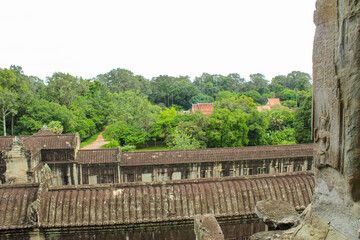 Fototapeta na wymiar Close up on Ruins at The Angkor Wat Temple Complex, Cambodia.