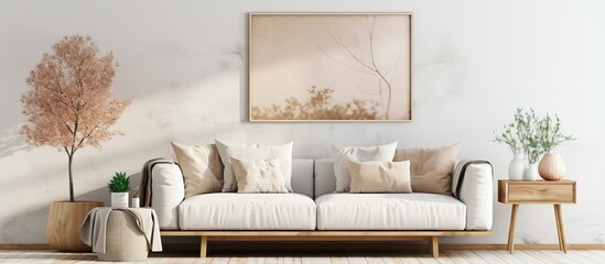 White sofa in Scandinavian designed living room