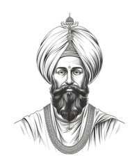 illustration of Guru Gobind Singh Jayanti ai generative
