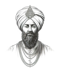 illustration of Guru Gobind Singh Jayanti ai generative
