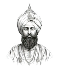 Fototapeta premium illustration of Guru Gobind Singh Jayanti ai generative 