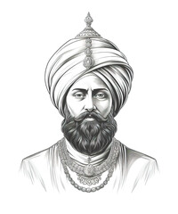 illustration of Guru Gobind Singh Jayanti ai generative
 - obrazy, fototapety, plakaty