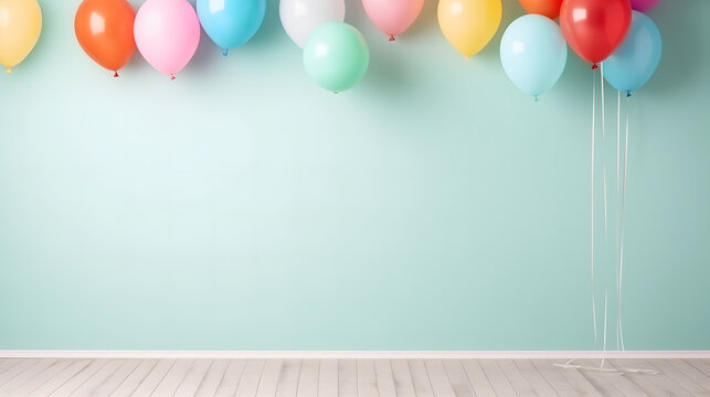 Colorful balloons decoration for birthday celebrations.